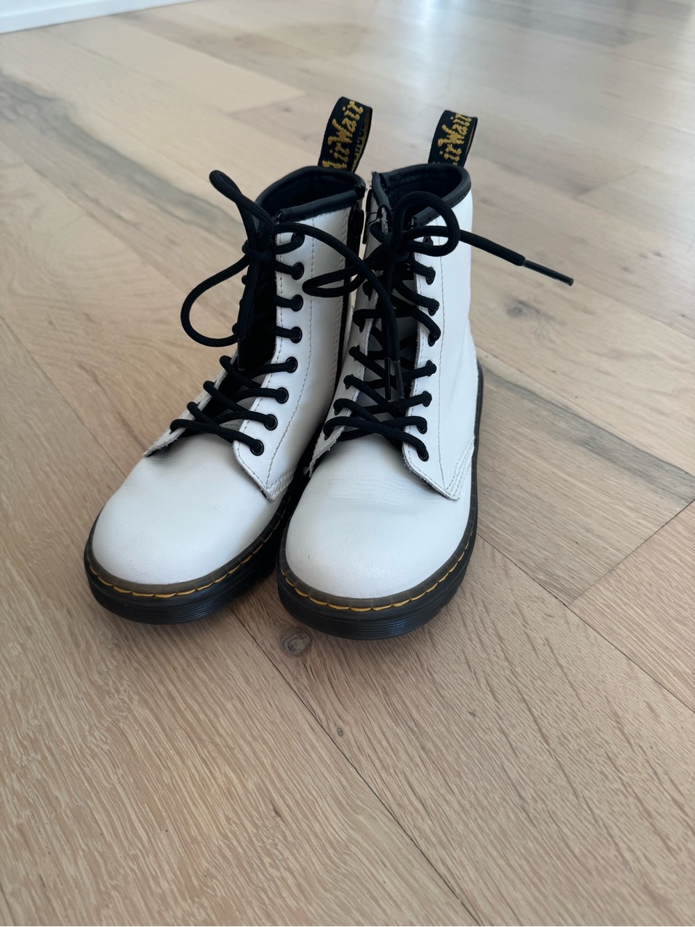 Girls Dr. Martens White Leather Boots